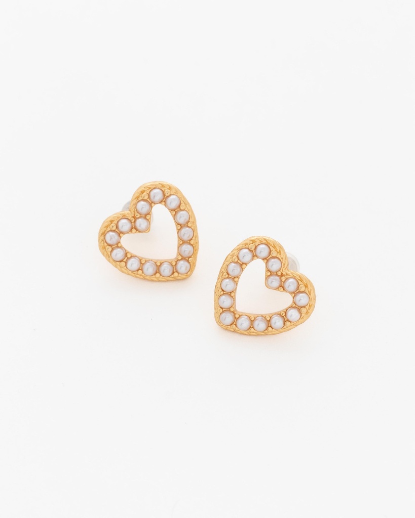 Aretes Corazón Perla - 3