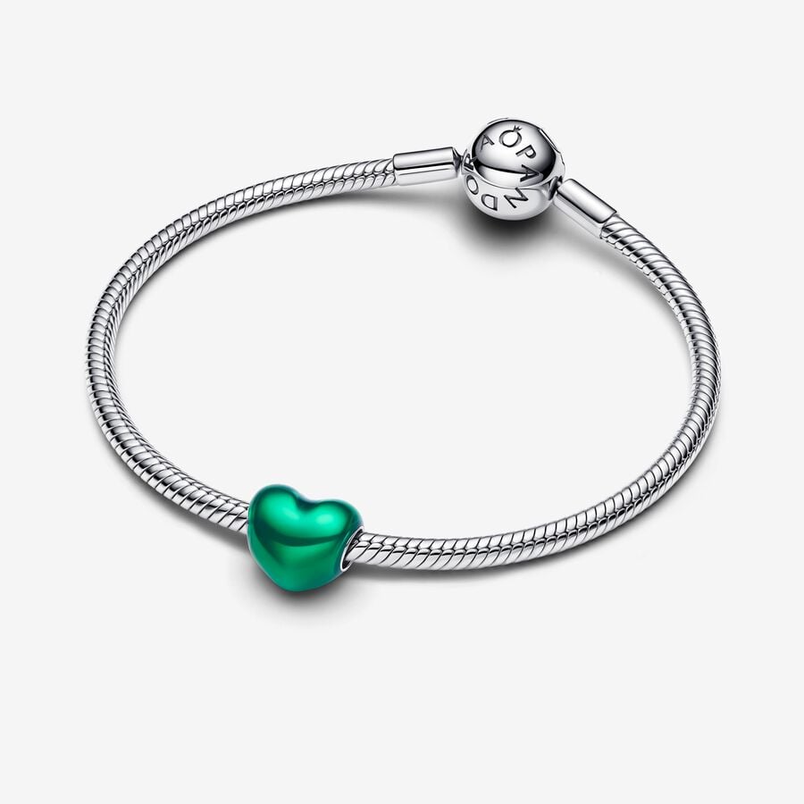 Metallic Green Heart - 2
