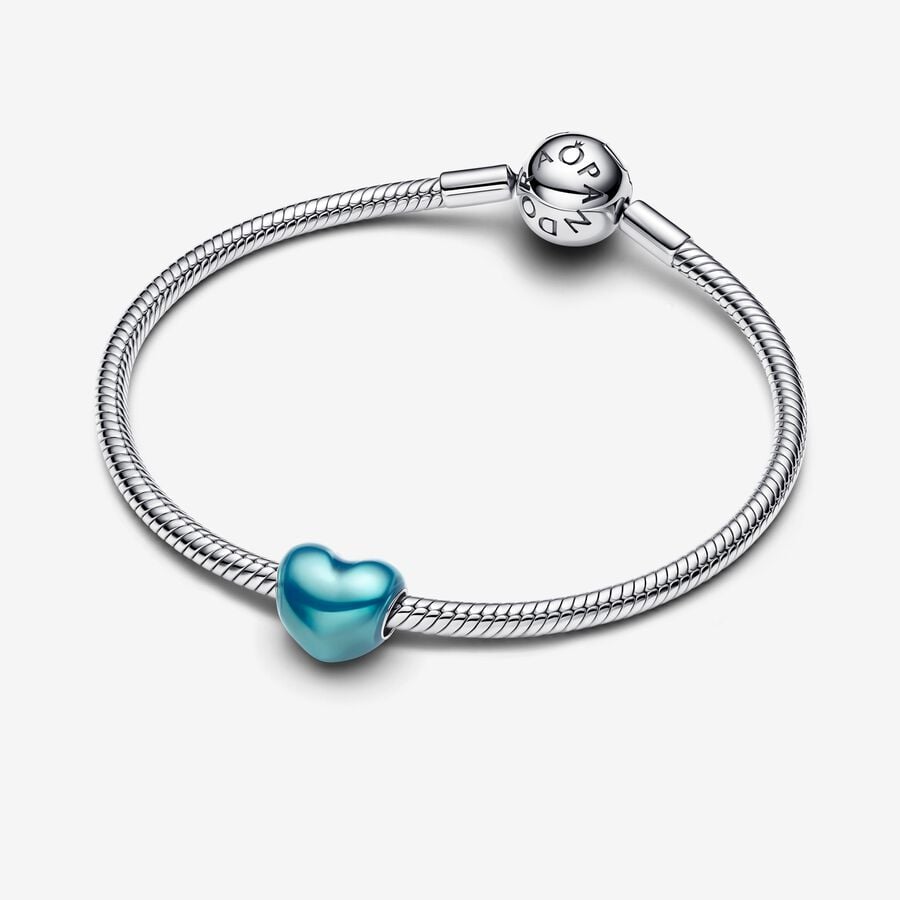 Metallic Sky Blue Heart - 2