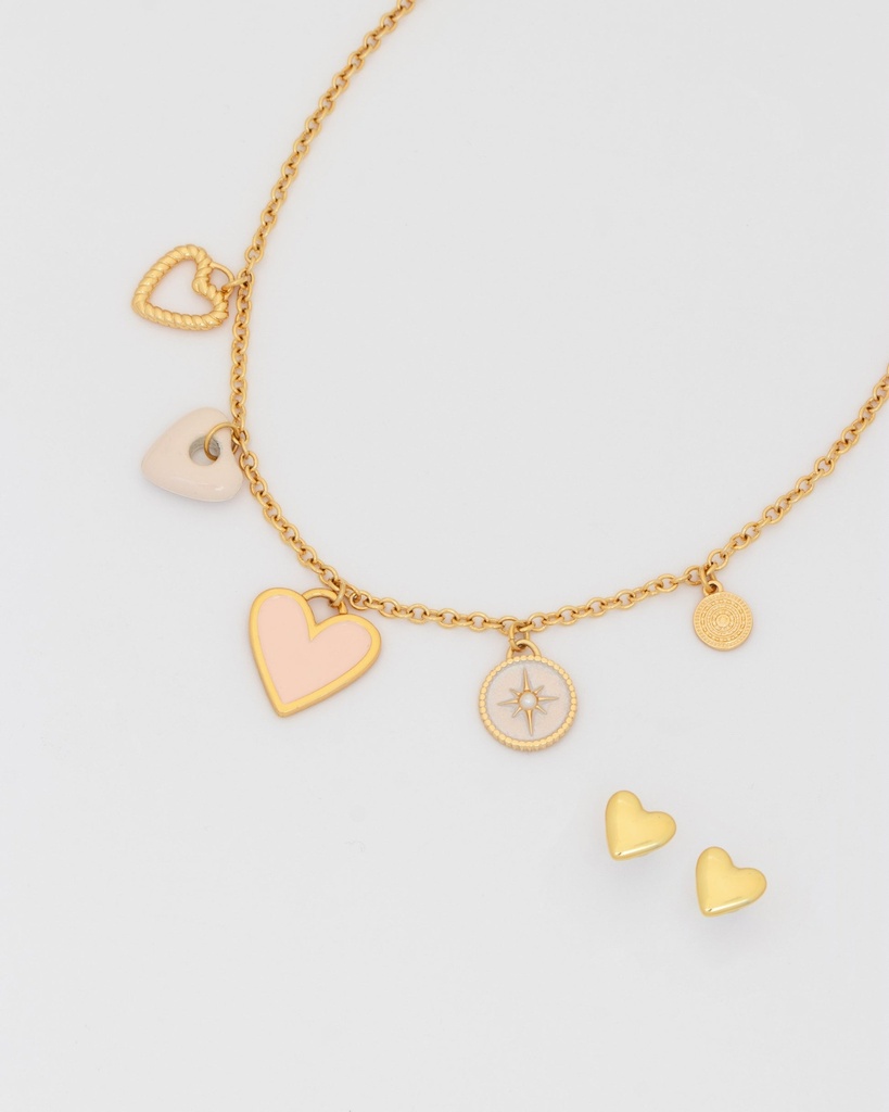 Multicharms Corazones Nude + Aretes - 2
