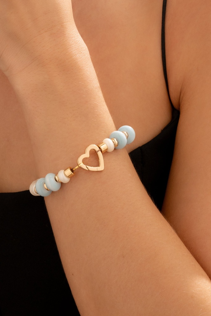 Pulsera Broche Corazón + Aretes - 2