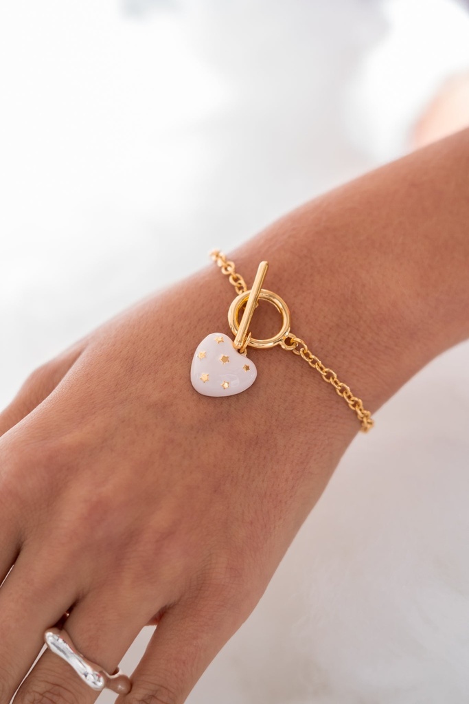 Pulsera Broche Corazón Estrellas - 2