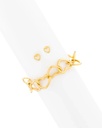Pulsera Cadena Corazon + Aretes - 3