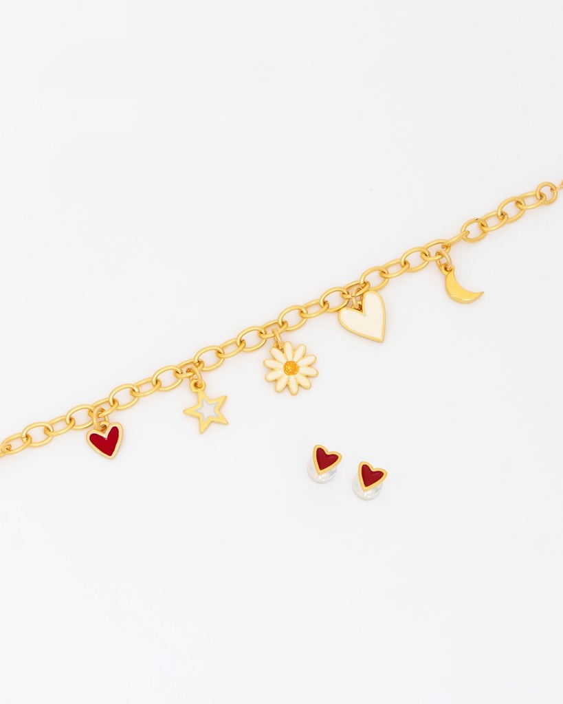 Pulsera Multicharms Margarita Love + Aretes - 2