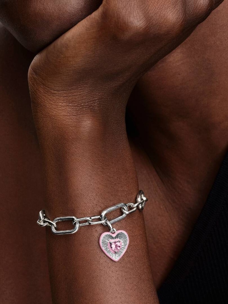 Radiating Pink Heart Medallion - 3