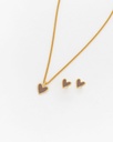 Set Cadena + Aretes Corazón Moca - 2