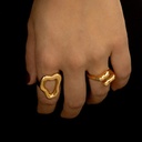 Set X2 Anillos Silueta Amorfa Oro - 2