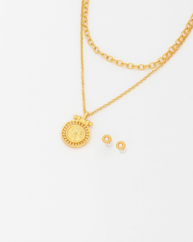 Set X2 Collares Cara Sol + Aretes - 2