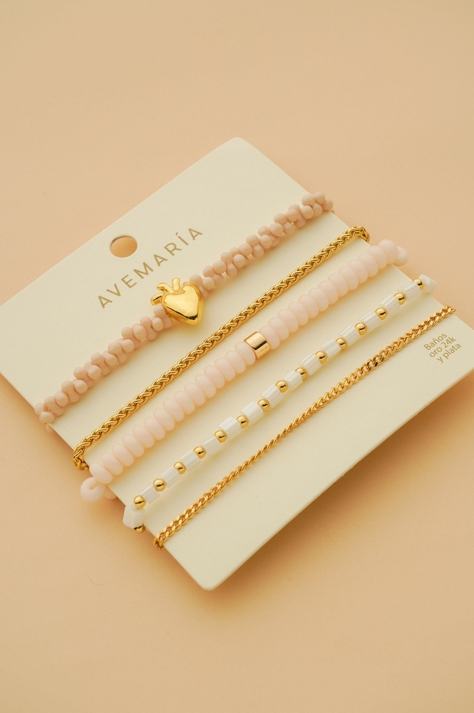 Set X4 Pulseras Corazón Anatómico - 2
