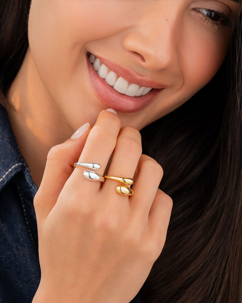 Set x 2 Anillos Mix Metales - 2