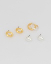 Set x 4 Aretes Ovalo Mix Metales - 2