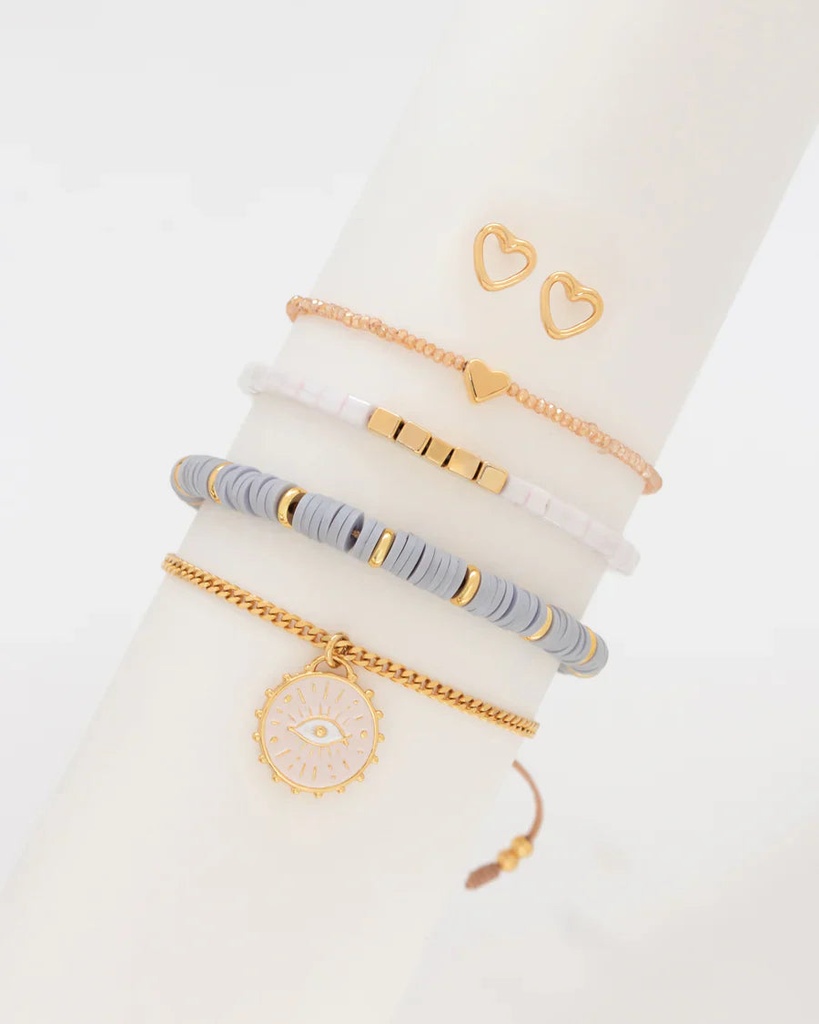 Set x 4 Pulseras Intuicion Cristal..+ Aretes - 2