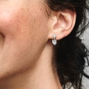 Double Heart Sparkling Stud - 2