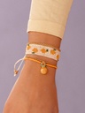 Set x4 Pulseras Tejida Naranja + Aretes - 2