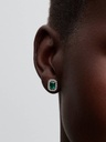 Sparkling Green Rectangular Stud - 2
