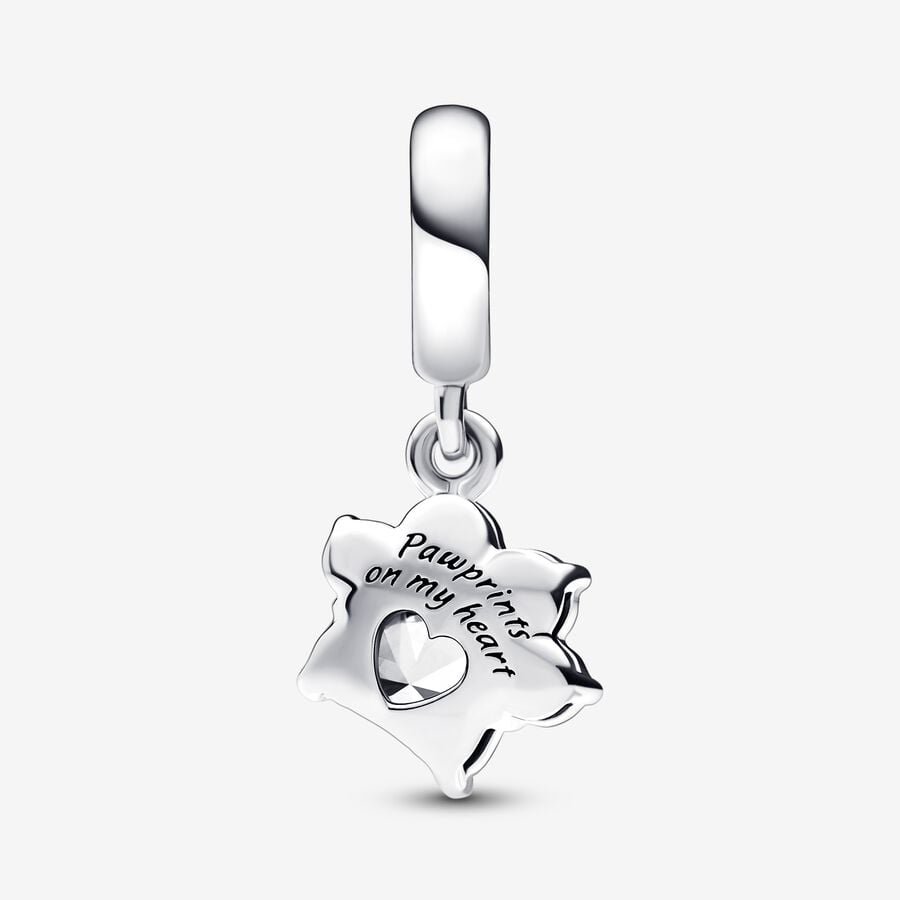 Sparkling Pet Paw Print Dangle - 2