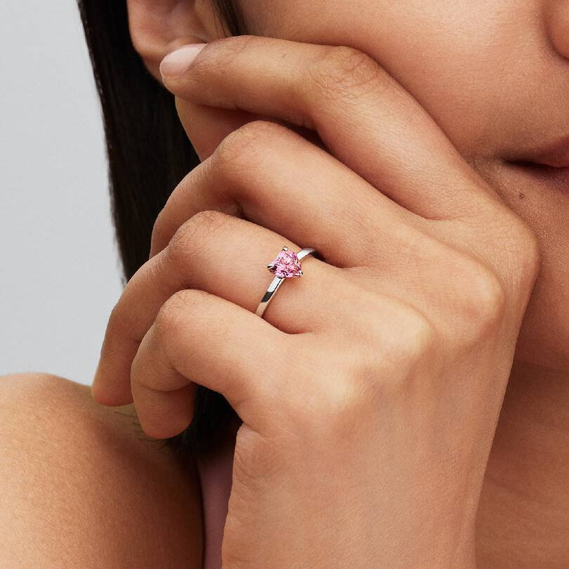Sparkling Pink Heart Solitaire 58 - 2