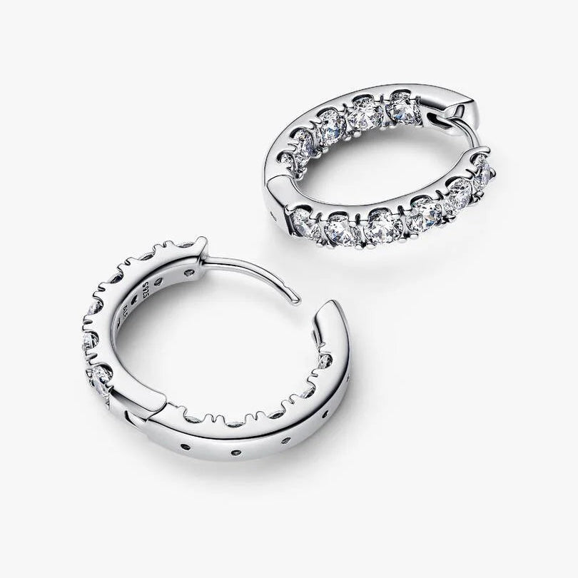 Sparkling Row Eternity Hoop - 2