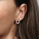 Two tone Logo & Pavé Stud - 2