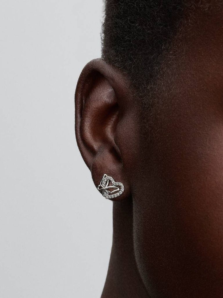 Entwined Heart & Butterfly Stud - 2