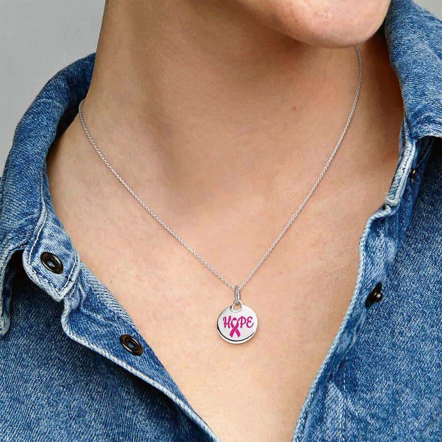 Hope Pink Ribbon Pendant - 2
