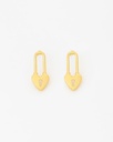 Aretes Candado Corazón Gold - 2