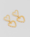 Aretes Corazón Perla Oro - 3