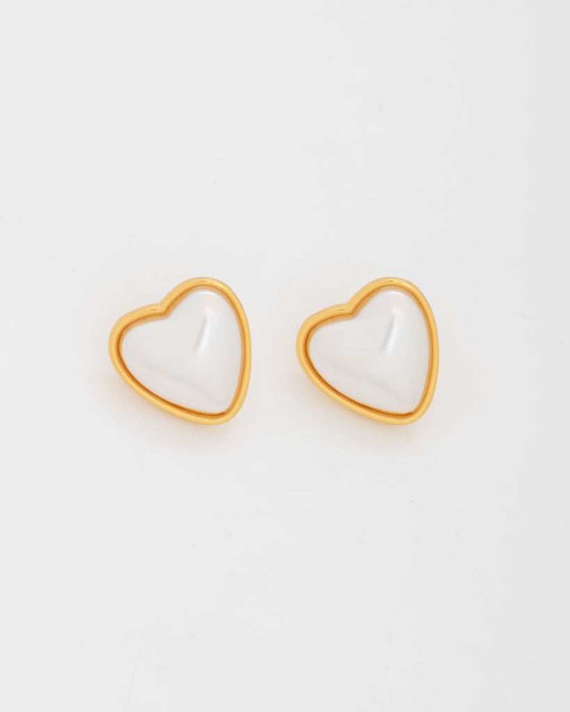 Aretes Maxi Corazón Perla - 2