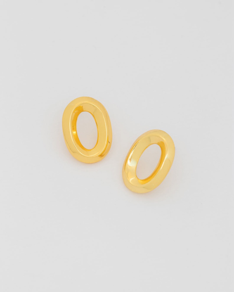 Aretes Maxi Ovalo Dorado - 2