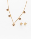 Cadena Multi Corazones Moca + Aretes - 2