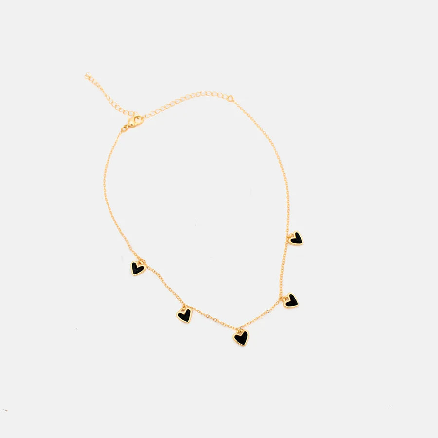 Cadena Multi corazones Negros - 2