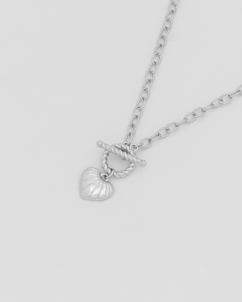 Collar Broche Corazón Plata - 2