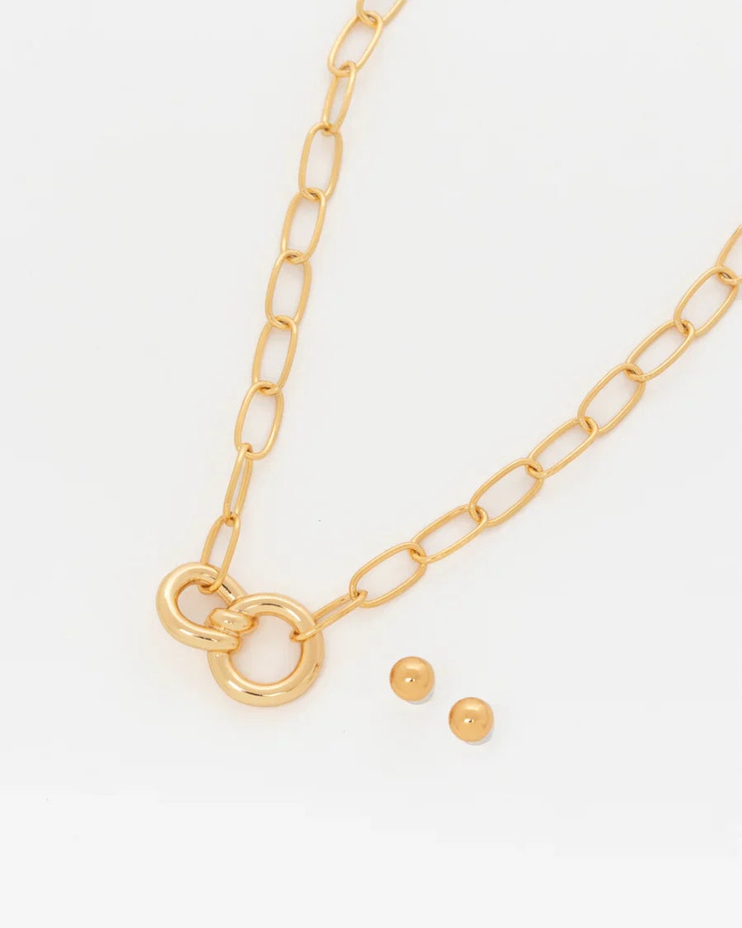 Collar Eslabon Lazo Maxi + Aretes - 2