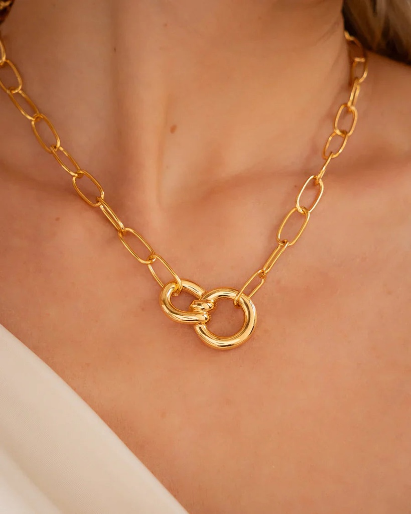 Collar Eslabon Lazo Maxi + Aretes - 3