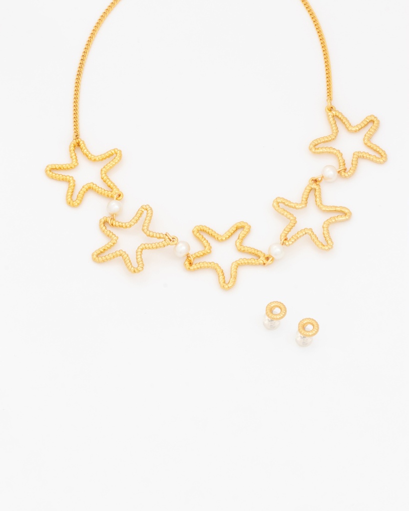 Collar Estrellas Mar + Aretes - 3