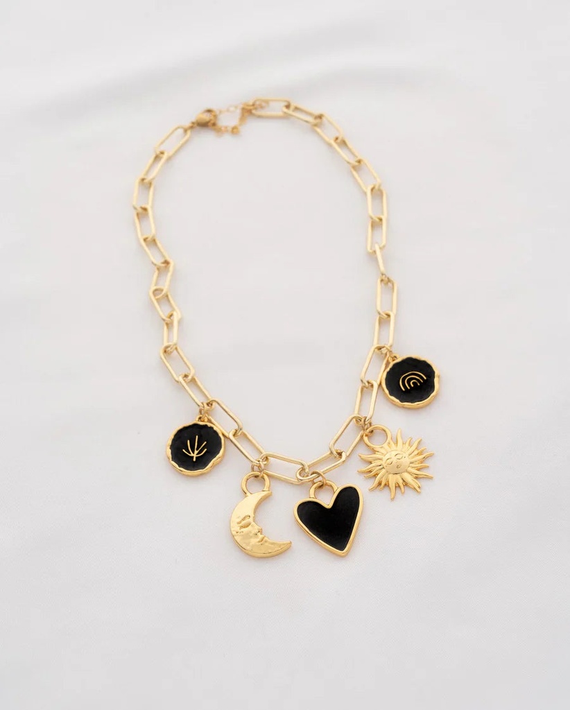 Collar Multicharms Black - 2