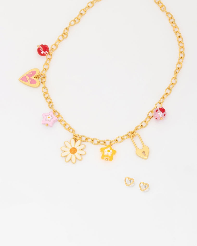 Collar Multicharms Margarita + Aretes - 2