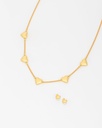 Collar Multicorazones Gold + Aretes - 2