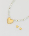 Collar Perla Maxi Corazón + Aretes - 2