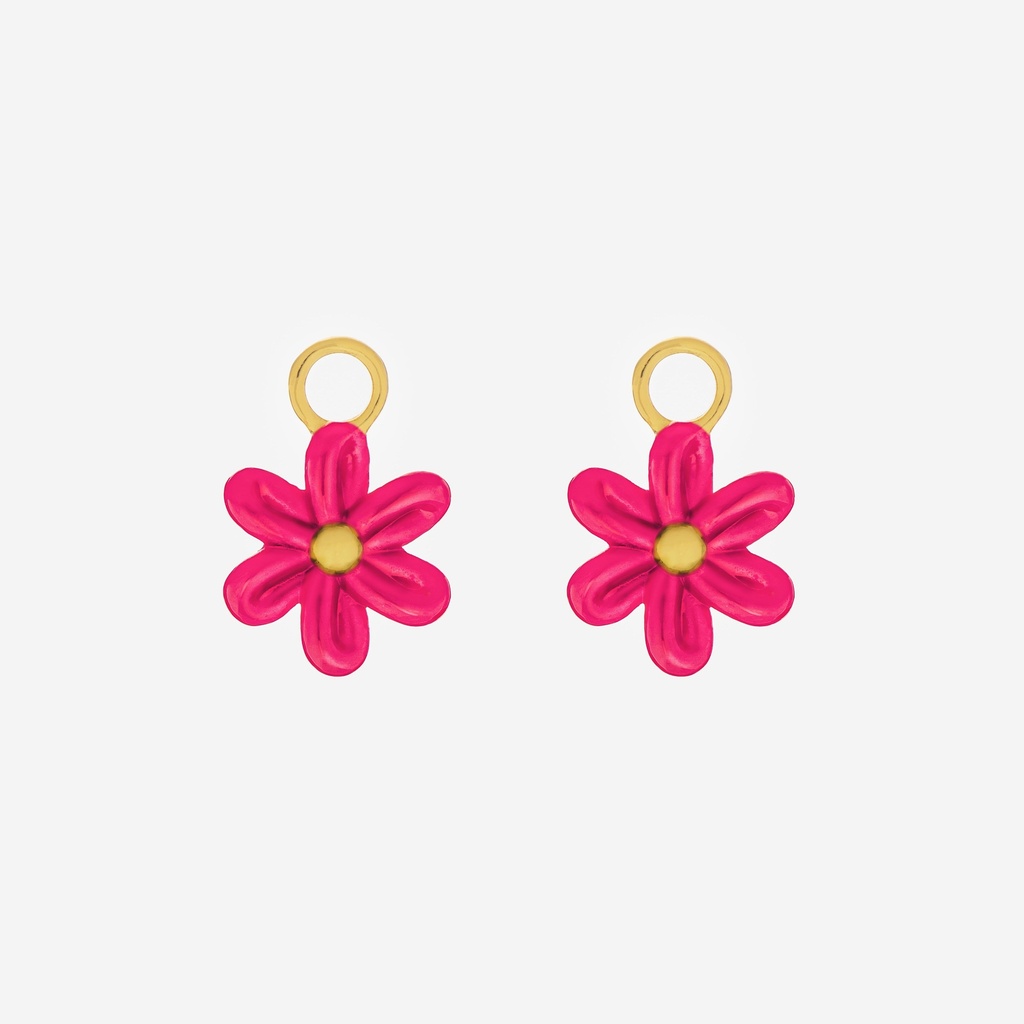 Dijes Mini para Argollas Flor Fucsia - 2