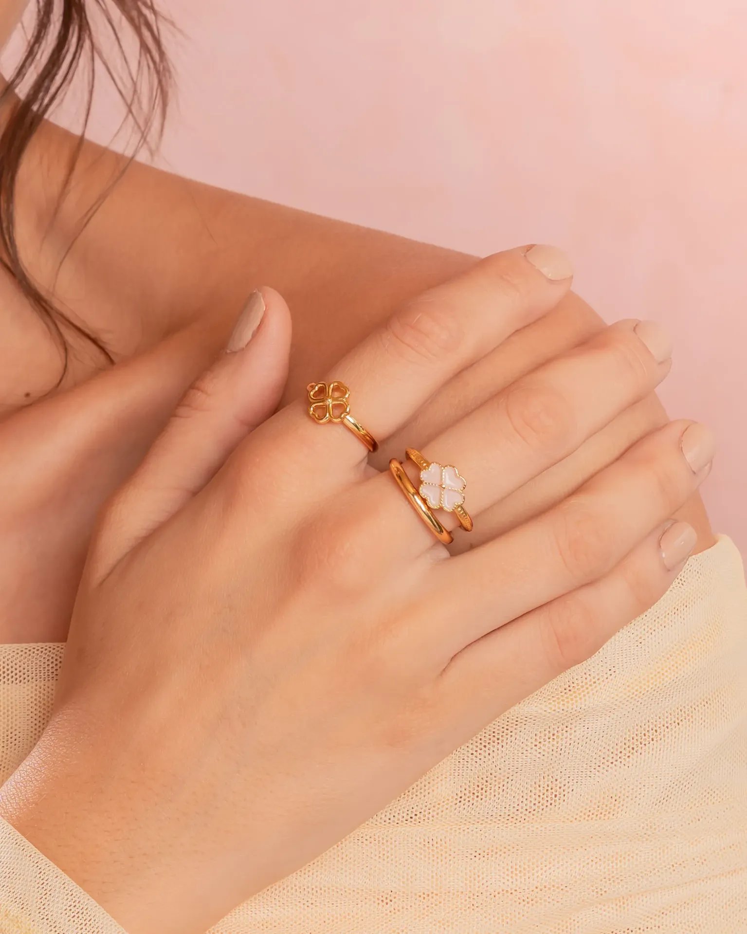 [1505] Set x 3 Anillos Trebol 7