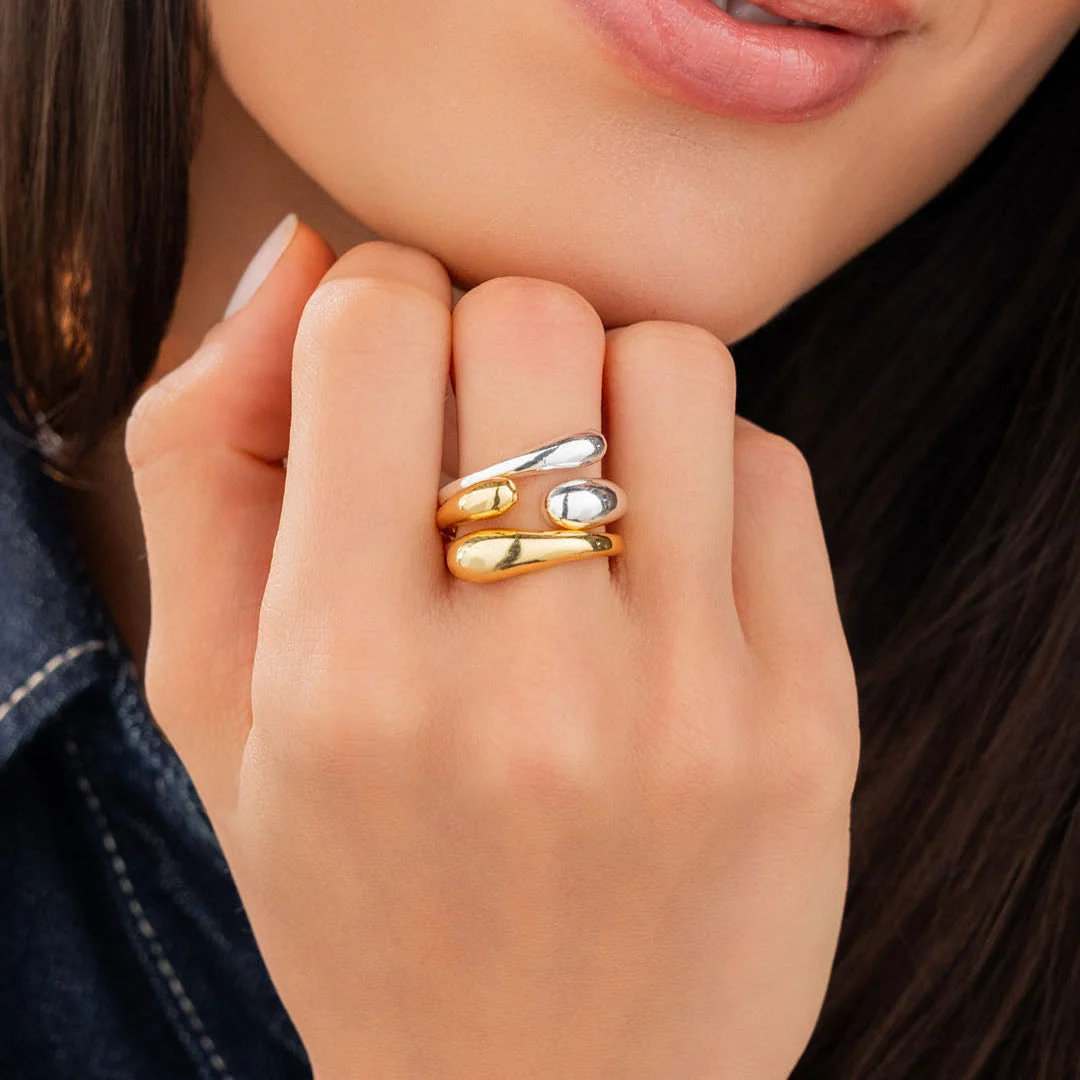 [61105] Set x 2 Anillos Mix Metales