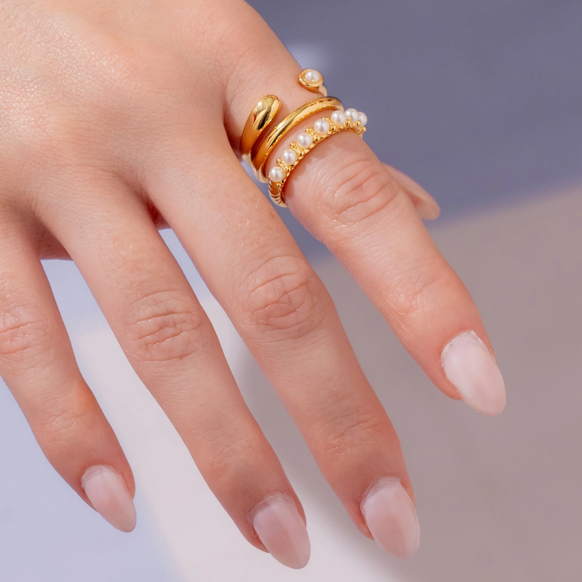 [6114] Set x 3 Anillos Perla