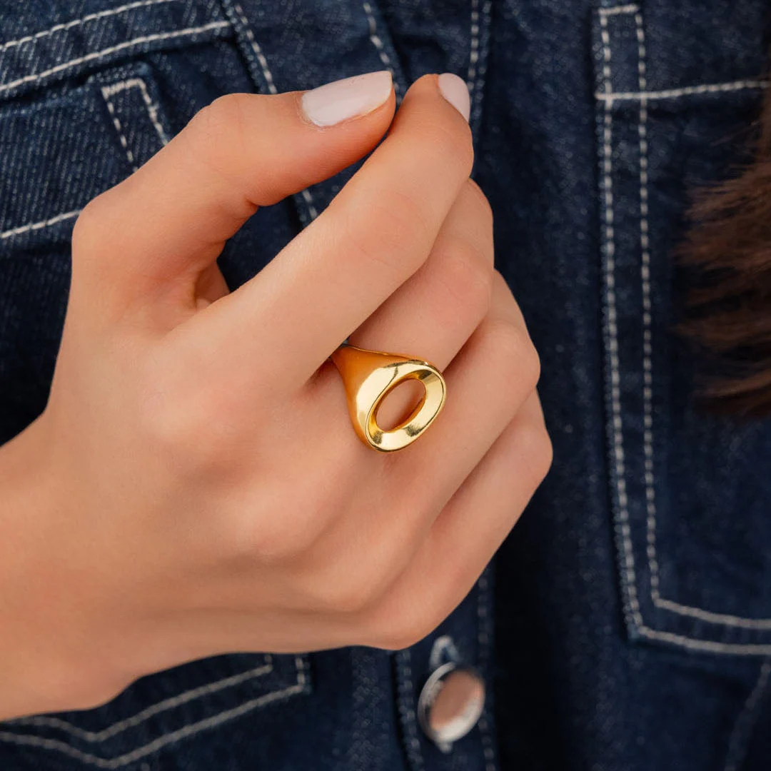 [62146] Anillo Ovalo Oro Talla 7