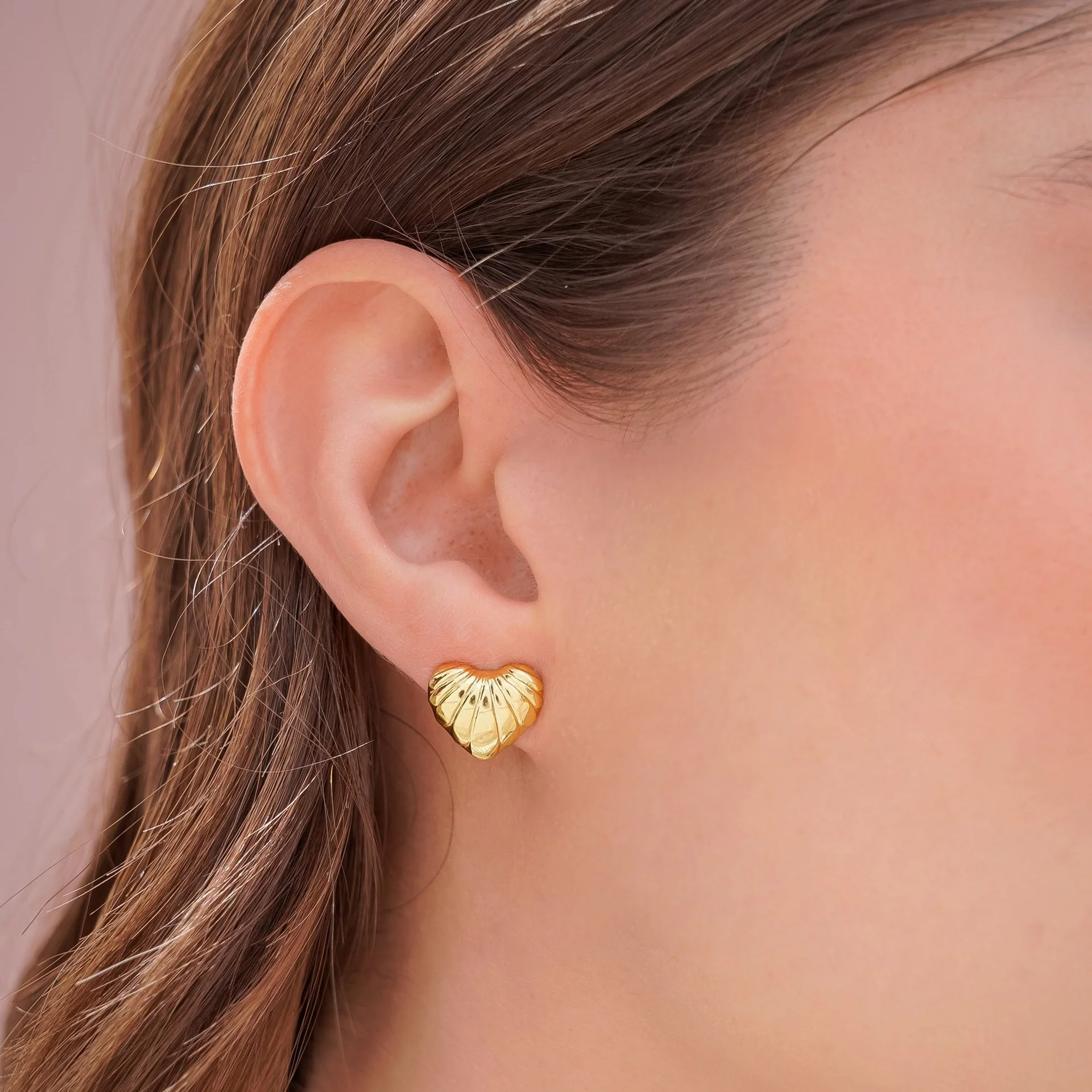 [22445] Aretes Corazón Oro