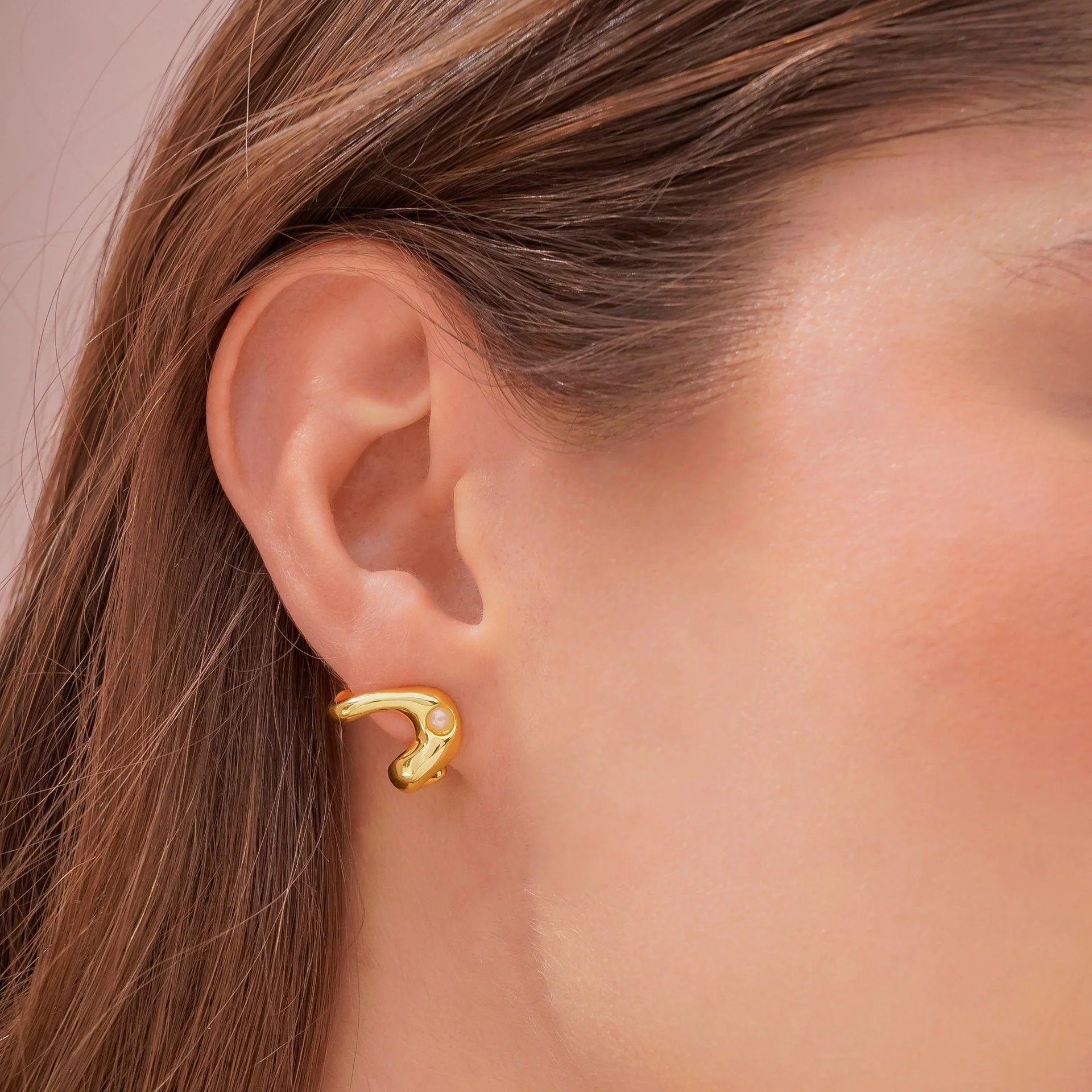 [22449] Aretes Amorfos Perla