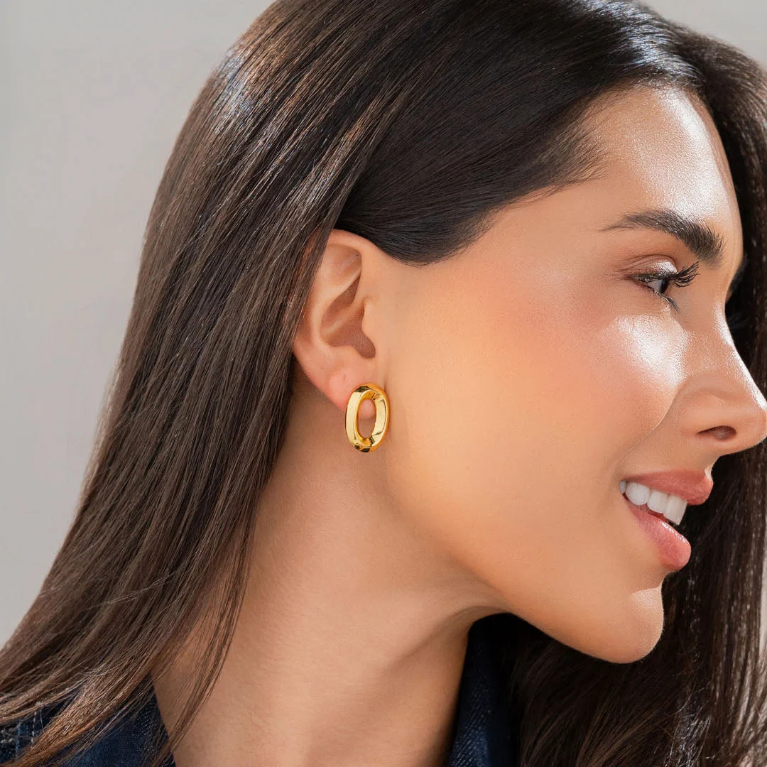 [22462] Aretes Maxi Ovalo Dorado