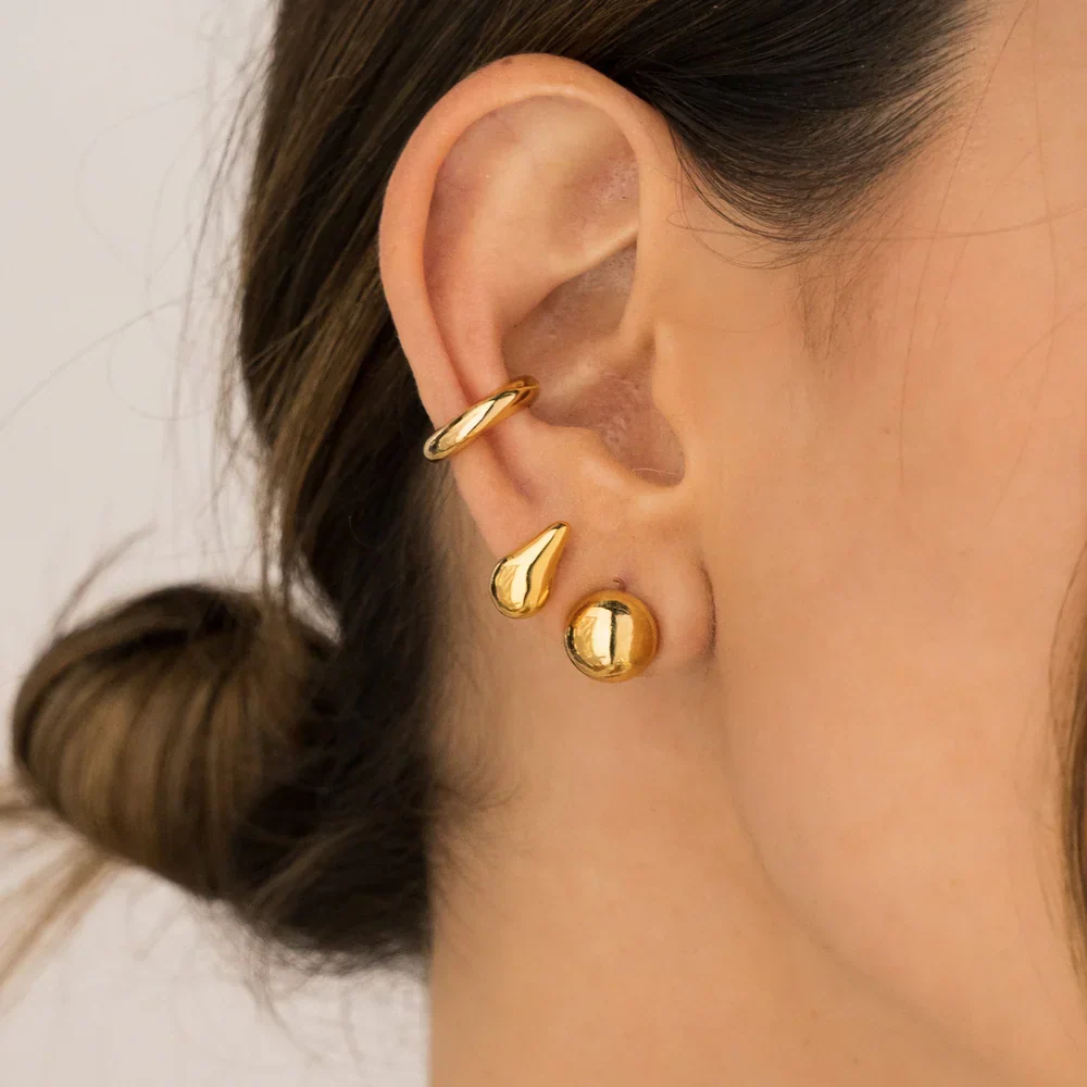 [71295] Set x3 Aretes Gotas y Bolas Oro