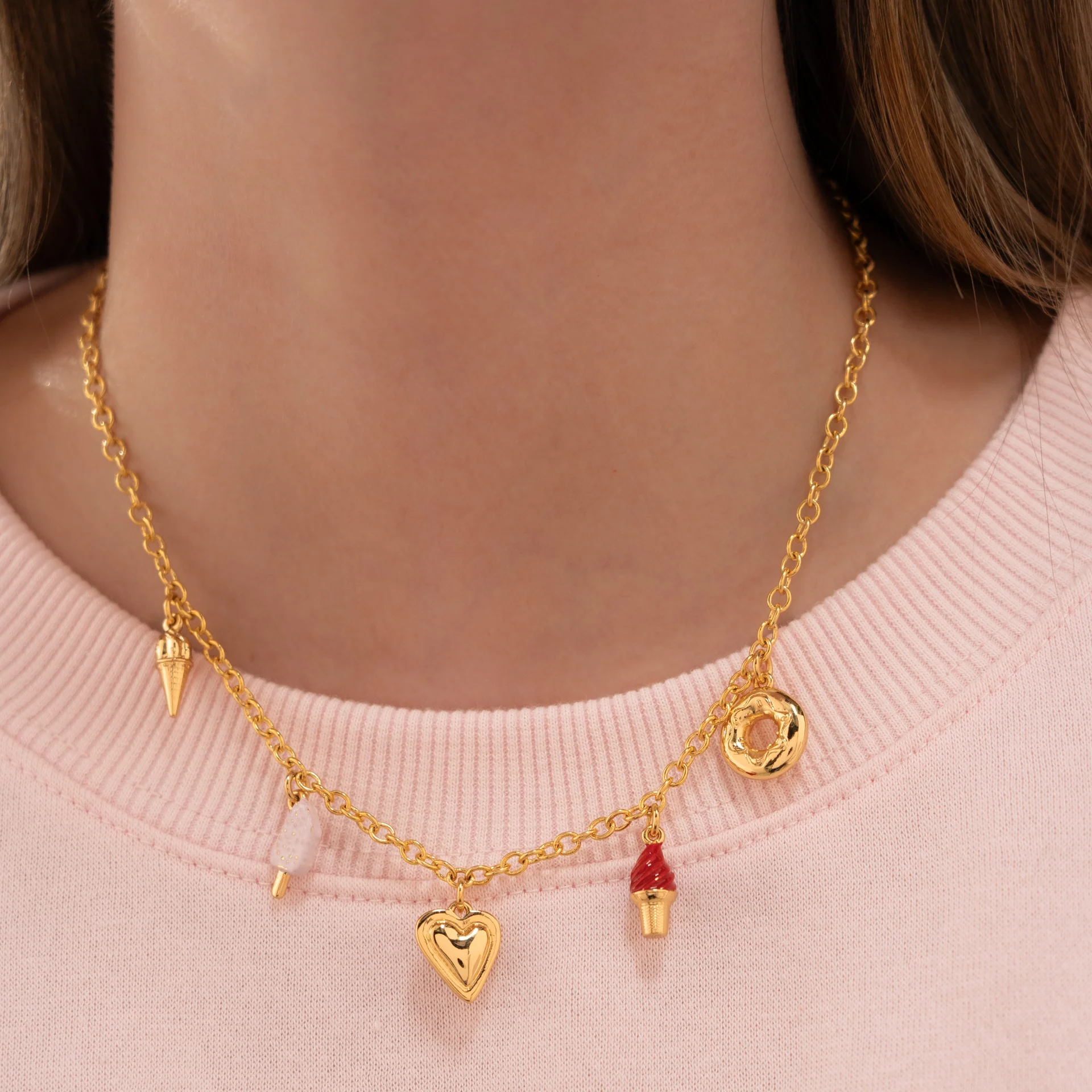 [1159] Collar Multicharms Candy + Aretes