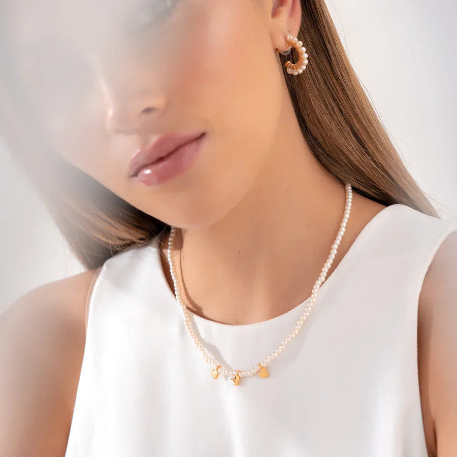 [1259] Set Choker + Aretes de Perlas